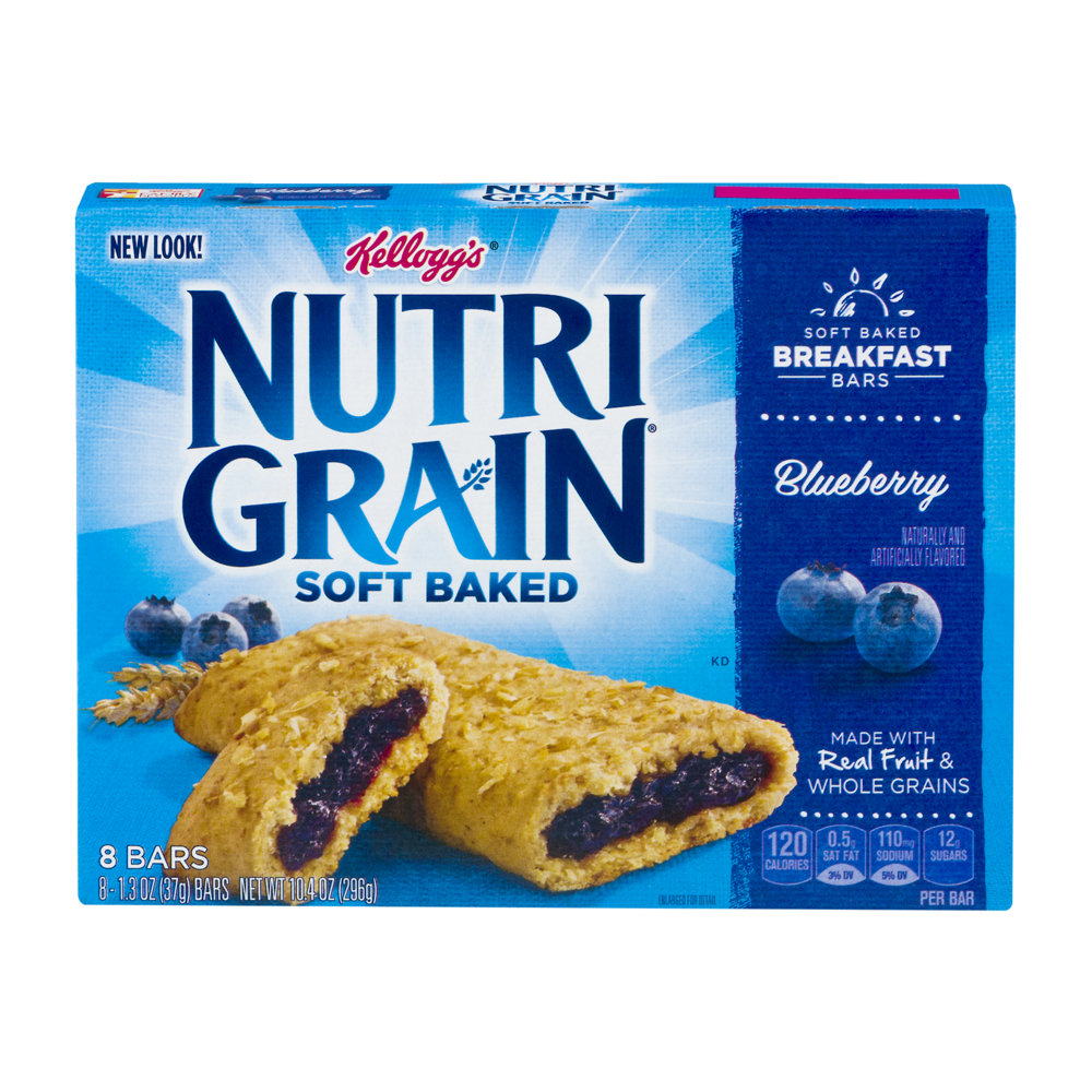 A box of Nutrigrain Blue bars